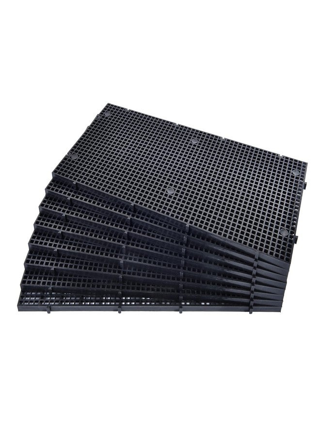 ALEGI Aquarium Grid Isolate Board Divider Fish Tank Bottom Black Filter Tray Plastic Crate (8pcs Black) - Image 1